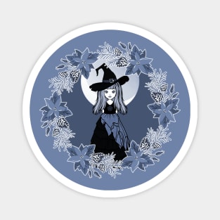 Blue Winter Solstice Yule Cheeky Witch® Magnet